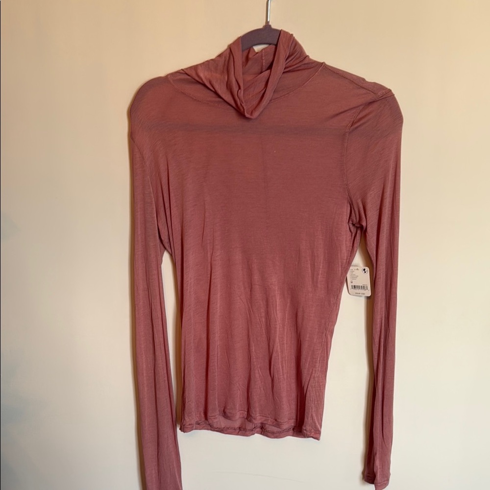 Free People Pink Fitted Long Sleeve Top